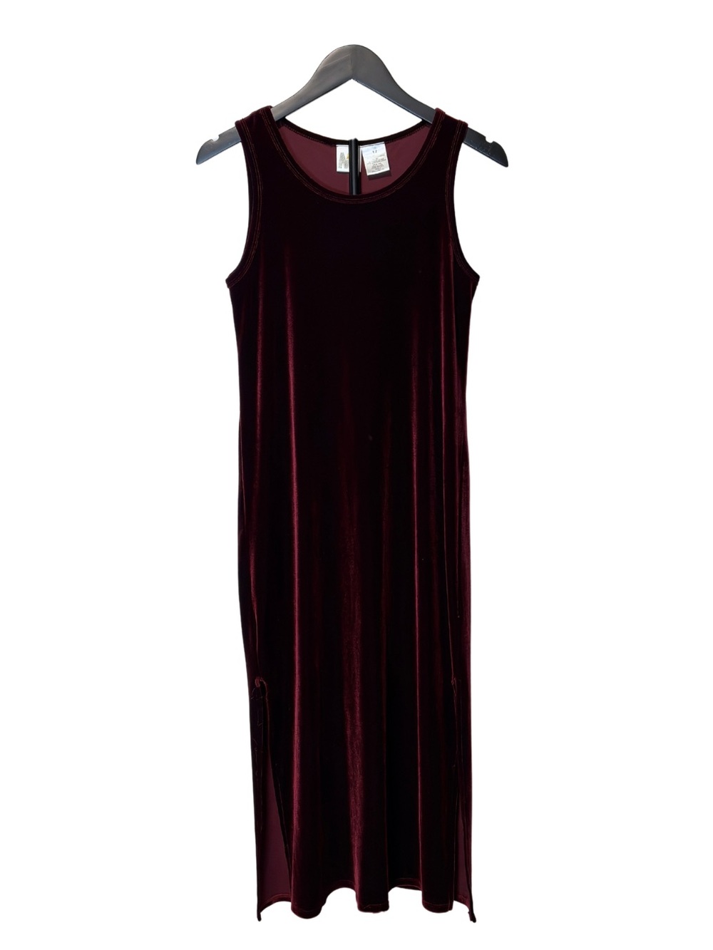 Vintage 90s Whimsigoth Practical Magic Aesthetic Velvet Midi Dress in Burgundy